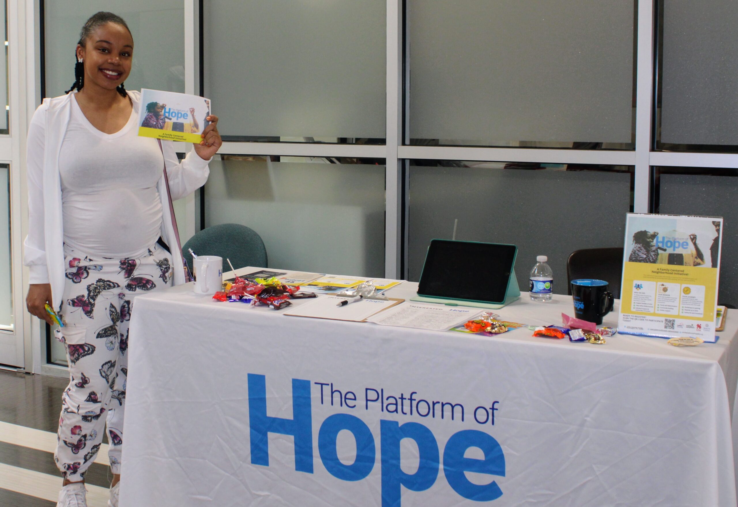 Platform of Hope families and community members connecting at an event